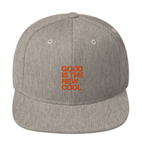 Good is the New Cool - Orange on Grey Snapback Hat