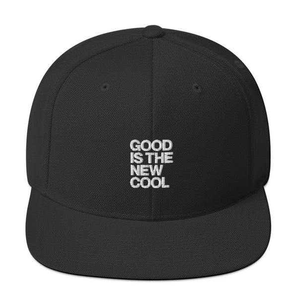 Good is the New Cool - White On Black Snapback Hat